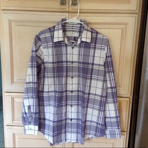 Express Other - 🆕 Express: Men’s Purple/White Shirt Slim Fit